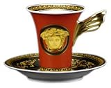 Versace by Rosenthal Medusa Red Cup & Saucer high