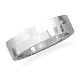 Polished and Brushed 316L Stainless Steel Band Ring: Jewelry