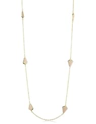 Dean Davidson "CLEO" Gold with Blush Enamel Fan Charm Necklace
