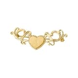 14K White or Yellow Gold Heart Brooch
