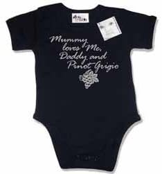 Mummy Loves Me, Daddy and Pinot Grigio Bodysuit- Age 0-3 months/ baby clothes/ baby vest/ novelty baby clothes/ newborn baby clothes