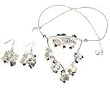 Earring Necklace Set Sterling Silver Amethyst Jewelry