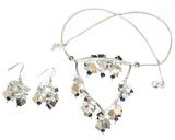 Earring Necklace Set Sterling Silver Amethyst Jewelry
