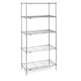 5 Tier Chrome Storage Tower (Chrome) (74H x 24W x 18D)