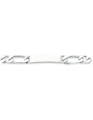 Genuine .925 Sterling Silver 7.5Inch Polished Engravable 1 Figaro Link Id Bracelet 29.3 Grams 7.5 Inch Length. 100% Satisfaction Guaranteed.