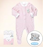 3 Pack Pure Cotton Assorted Tatty Teddy Sleepsuits