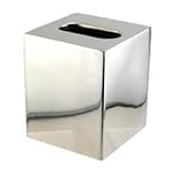 Boutique Size Tissue Box Cover - Polished Stainless Steel