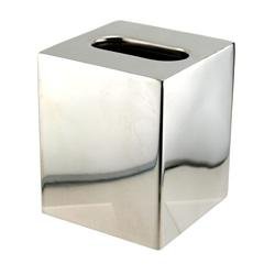 Boutique Size Tissue Box Cover - Polished Stainless Steel