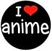 I LOVE ANIME Pinback Button 1.25" pin / badge Heart Manga Otaku Shonen Ai Emo