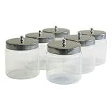 Grafco Unlabeled Glass Dressing Jars w/ Covers, 6/Case