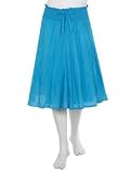 Solid Knee Length Peasant Skirt