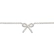 9"+1" Extension Rhodium Plated Anklet with CZ Bow