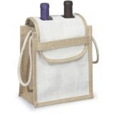 Natural Double Neck Flap Bottle Wine Carrier