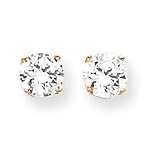 14k 6.5mm Cubic Zirconia stud Earrings - JewelryWeb