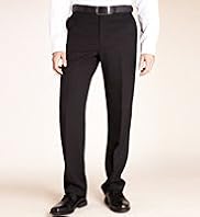 Big & Tall Active Waistband Flat Front Plain Travel Trousers