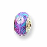 Ster. Silver Reflections Kids Blue Murano Glass Bead Charm
