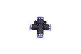 「ノーブランド品」エア作動継手 コネクト ジョイント 4mm OD チューブ 空気圧 クロス ユニオン フィッティング(5個入）