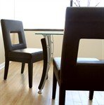 Contemporary Dark Brown Leather Dining Chair - Set of 2
