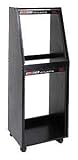 Raxxess ER1216 Sloped Studio Rack with Casters (12 over 16 Space, Black Oak)