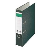 Leitz 220408 Ordner Standard, Gr�ner Balken, mit Schlitzen, A4, breit, schwarz title=
