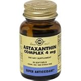 Astaxanthin Complex 4 mg - Helpful in minimizing the effects of free-radicals, 30 Softgels., (Solgar)