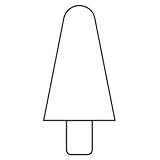 ビトリファイド 一般軸付といし(異形) WA60P 25×50×6×40 CNM319