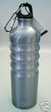 Oggi Eco Friendly Dark Grey Aluminum Sports Water Bottle with Screw-Top Loop Bottle Cap & Caribiner Clip