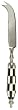 Decorative Cheese Knife With Inlaid Black and White Bone Handle Set / 2