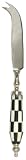 Decorative Cheese Knife With Inlaid Black and White Bone Handle Set / 2