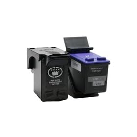 Set de Cartouches d'encre remanufactur�es pour Imprimantes HP: 56 & 57 ( C6656ae & C6657ae ) Noir + Couleurs
