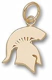 Michigan State Spartans 1/2 Solid Spartan Charm - 10KT Gold Jewelry
