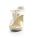 Women's Beige Sexy Thong High Heel Shoes with Lace Accents - Size 7
