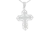 14K White Gold 0.20ct Cross Diamond Pendant