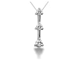 0.25CTW Classic Three Prong Three Stone Diamond Pendant in Platinum