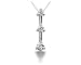 0.25CTW Classic Three Prong Three Stone Diamond Pendant in 14k White Gold