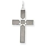 14k White Gold Laser Designed Cross Pendant