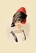 Lady in the Red Feathered Cap - 16x24 Giclee Fine Art Print framed in Black (20x30 finished)