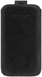 Gripis 2108055369 Handmade Leather Pouch with Pull Tab for Sony Xperia Mini Pro - Non-Retail Packaging - Black