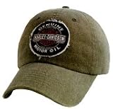Harley-Davidson® Men's Genuine Oil Patch Cap / Hat. 100% washed cotton. Frayed and distressed bill.