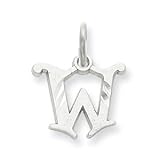 14K White Gold Diamond-Cut Initial 