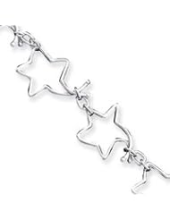 Sterling Silver 7.5inch Polished Fancy Star Link Bracelet QH281-7.5"