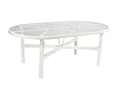 42 in. x 74 in. Elite Oval Dining Table - Clear Glass