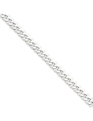 14k Gold White Gold 6.1mm Flat Curb Chain 8 Inches