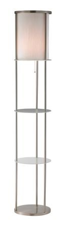 Adesso 3666-22 Holden Shelf Floor Lamp, Satin Steel Finish