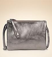 Leather Adjustable Strap Double Zip Cross Body Bag