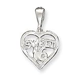 Sterling Silver HEART SWEET 16 Charm