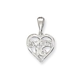 Sterling Silver HEART SWEET 16 Charm