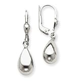 White Gold Leverback Earrings 