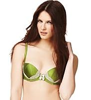 Limited Collection Panelled Floral Lace Padded A-DD Bra with Silk
