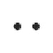 Sterling Silver 5.25mm Round Black CZ Basket Set Earrings